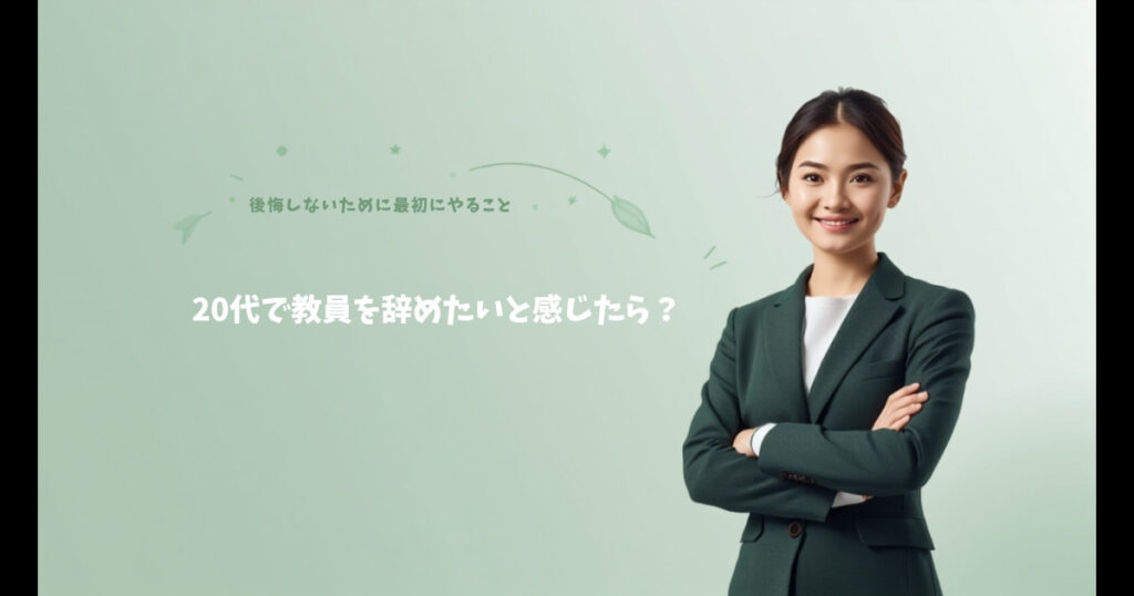 20代で教員を辞めたいと感じたら？後悔しないために最初にやること